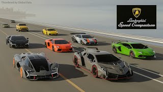 LAMBORGHINI SPEED EVOLUTION COMPARISON  FASTEST LAMBORGHINI 3D COMPARISON [upl. by Esinej404]