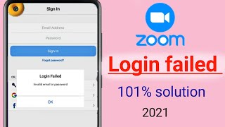 zoom app login failed problem 101slove [upl. by Fadden]