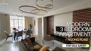 TOURING AN IMPRESSIVE MODERN 3BEDROOM APARTMENT ALONG NGONG ROAD [upl. by Refitsirhc]