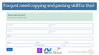 How to Create a Responsive User Registration Page in ASPNET using Bootstrap and SQL Server Database [upl. by Samford]