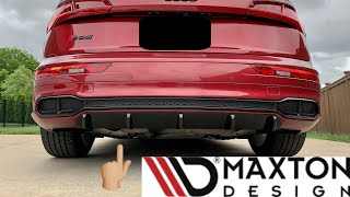 Audi B9 Q5SQ5  Maxton Design Rear Diffuser Install [upl. by Rdnaskela]