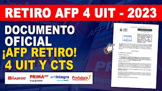 RETIRO AFP 4UIT 2023 PARA TODOS LOS AFILIADOS Y CTS HASTA EL PRÓXIMO AÑO HAY NOTICIASPL 60912023 [upl. by Manno106]