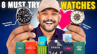 8 Best Watches for Men Under ₹1000  ₹10000 🔥 Casio Invicta Titan Fossil Watch  ONE CHANCE [upl. by Anileva]