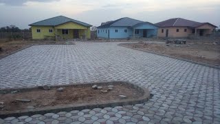 36 building estates in ghana  pavement and landscaping  affordable houses [upl. by Aennaej]