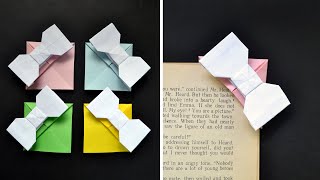 Nice Paper BOOKMARK quotBOWquot  Origami Tutorial DIY by ColorMania [upl. by Rabbi]