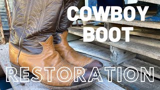 Ultimate Cowboy Boot Repair  Tony Lama Boots  JR Soles amp Vibram Heels [upl. by Ydnis]