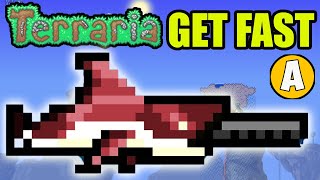 Terraria how to get Mega Shark EASY  Terraria 1449 Mega Shark [upl. by Acinnor]