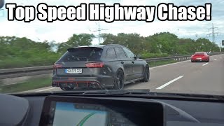 Top Speed Autobahn Chase 750HP Audi RS6 vs 800HP Porsche 911 Turbo S vs 450HP BMW M2 [upl. by Domini941]