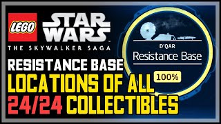 All DQar Resistance Base Collectibles LEGO The Skywalker Saga 100 Guide [upl. by Tankoos]