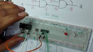 SR Flip flop by using NAND GateIC7400 [upl. by Hotchkiss]