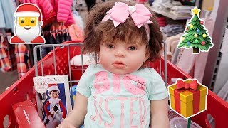 Shopping with Reborn Toddler and Newborn Baby Doll for Christmas Outfits  The Patsy Family [upl. by Khosrow525]