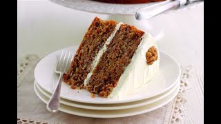 carrot and walnut cake with cream cheese icing by Mary Berry [upl. by Eednas]