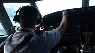 Boeing 737800 cockpit view takeoff from Kirkenes Høybuktmoen KKN [upl. by Erbma]