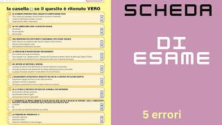 scheda di esame con 5 errori official exams with 5 errors [upl. by Bevin]