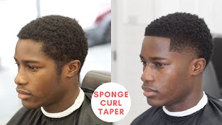 How To Do an Afro Sponge Curls Taper Fade Birthday Haircut [upl. by Jump]