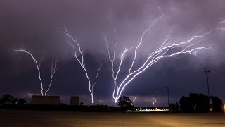 INCREDIBLE Upward Lightning Ground to Cloud  May 18 2017 [upl. by Ateekal]