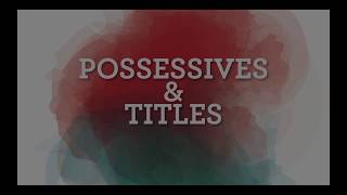 Possessives and TitlesLoibnerWaitkus [upl. by Paff]