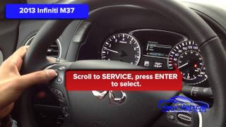 2013 Infiniti M37 Oil Light Reset  Service Light Reset [upl. by Acirred]