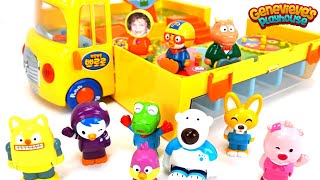 Genevieve plays with Pororo the Little Penguin Toy School Bus [upl. by Sallyanne851]