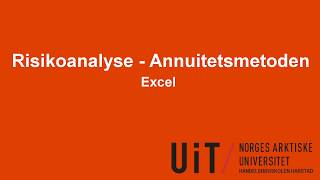 Excel  Risikoanalyse  Annuitetsmetoden [upl. by Arammat]