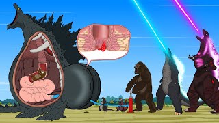 Rescue SHIN GODZILLA EARTH From GODZILLA amp KONG The Battle Against Digestive System 5  FUNNY [upl. by Savart442]