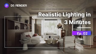 Realistic Interior Lighting in 3 Minutes Tutorial ep02  Living Room Lighting [upl. by Alysia]