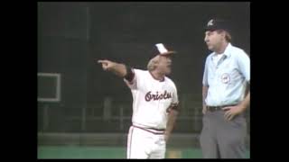 Earl Weaver argues with Umpire Bill Haller in 1980 at Memorial Stadium in Baltimore [upl. by Akin]