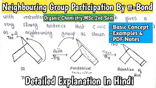 Neighbouring Group Participation By πBondPiBondOrganic Chemistry Substitution ReactMScNotes [upl. by Aniger]