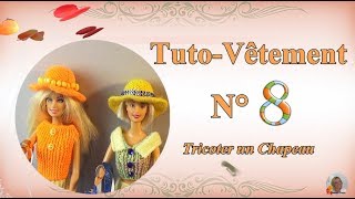 🥢 Tuto Vêtement N° 8  👒 Tricoter un chapeau pour Barbies [upl. by Merritt]