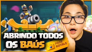 ABRINDO TODOS OS BAÚS DO PASS ROYALE CLASH ROYALE [upl. by Nosned]