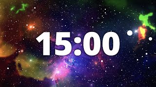 15 Minute Countdown Timer with Alarm and Deep Space Ambient Music  🌠Deep Space Galaxy 🌠 [upl. by Zeuqram84]