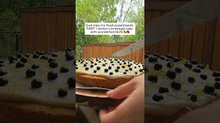 Dad tries lemon cornbread with wonderberries food experiment 1 [upl. by Ancel178]