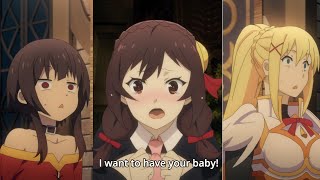 Yunyun wants Kazumas Baby Megumin and Darkness is Jealous  Konosuba  Legend of Crimson [upl. by Adda991]