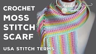 Crochet Moss Stitch Scarf  EASY FOR BEGINNERS [upl. by Niveek]