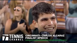 Carlos Alcaraz Gracious In Defeat Cincinnati Finalist Speech [upl. by Drescher]