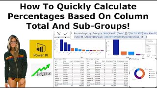 Power BI Dax  How to Calculate Percentages Based on Column Total and Sub Groups [upl. by Tnomad]