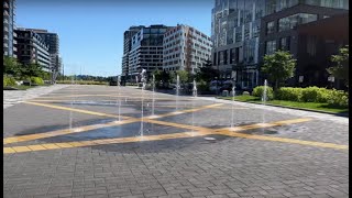 The fountain⛲️at the Dix30 light rail station square fountain square canada quebec brossard [upl. by Wack246]