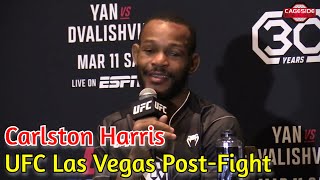 UFC Las Vegas Carlston Harris back in the win column seeks revenge against Shavkat Rakhmonov [upl. by Nnylrahc]