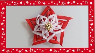 Tutorial decorazioni natalizie stella di Natale fai da te [upl. by Geminian]