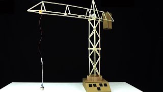 How to make a Magnetic Crane Elevator from icecream sticks [upl. by Virginie]