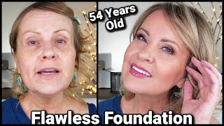 Over 40 Get SMOOTH FLAWLESS FOUNDATION On Textured Skin amp Large Pores [upl. by Laband657]