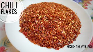 chili flakes  ঘরে তৈরি পারফেক্ট চিলি ফ্লেক্স  chili flakes recipe  recipe by saida [upl. by Vena]