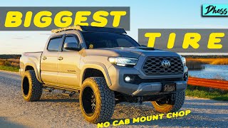 Biggest Tire with 2in Leveled Tacoma [upl. by Vinson]