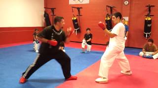 Shotokan Karate Sparring Technique Round  Hook Kick drill [upl. by Harness]