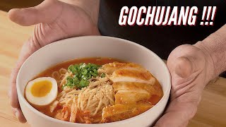 GOCHUJANG noodles  Spicy Korean chicken RAMEN from scratch [upl. by Nasia]