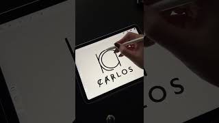 carlos  Procreate Logo Design 💫 logodesign designprocess adobeillustrator procreate [upl. by Perle]