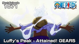 ONE PIECE episode1071 Teaser quotLuffys Peak  Attained GEAR5quot [upl. by Arehs]