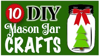 10 EASY Mason Jar Crafts 🎄 CHRISTMAS DIY  Dollar Tree DIY [upl. by Pickens]