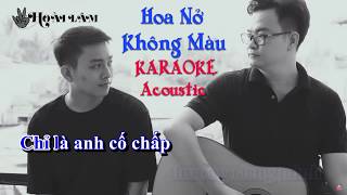 KARAOKE Hoa Nở Không Màu  Hạ Tone  Acoustic Beat  Hoài Lâm [upl. by Arlina]