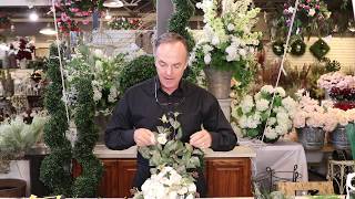 HOW TO Make a Cascading Wedding Bouquet with Faux Flowers  Silk Scapes [upl. by Rufford]